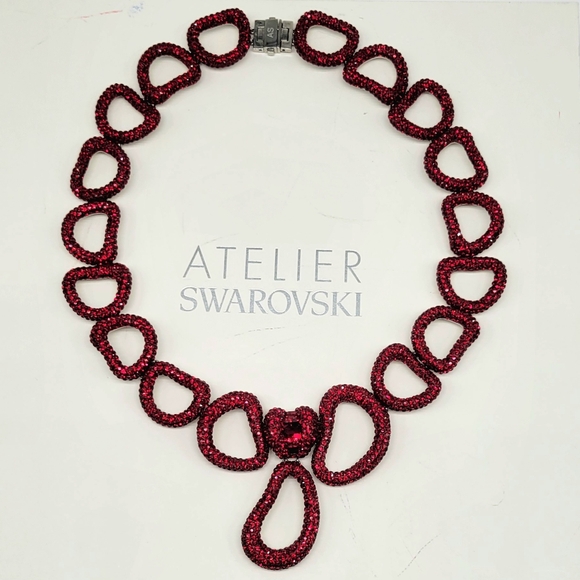 Atelier Swarovski Garnet Swarovski Crystal Tigris Statement Necklace with Box - Picture 4 of 13